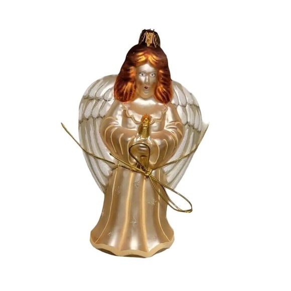 Angel Christmas Ornament Mouth Blown Glass 2002 Vintage 7.5" tall NIB Collectors - Picture 2 of 6
